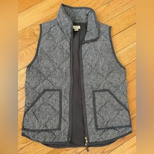 J. Crew Black and White Herringbone Vest